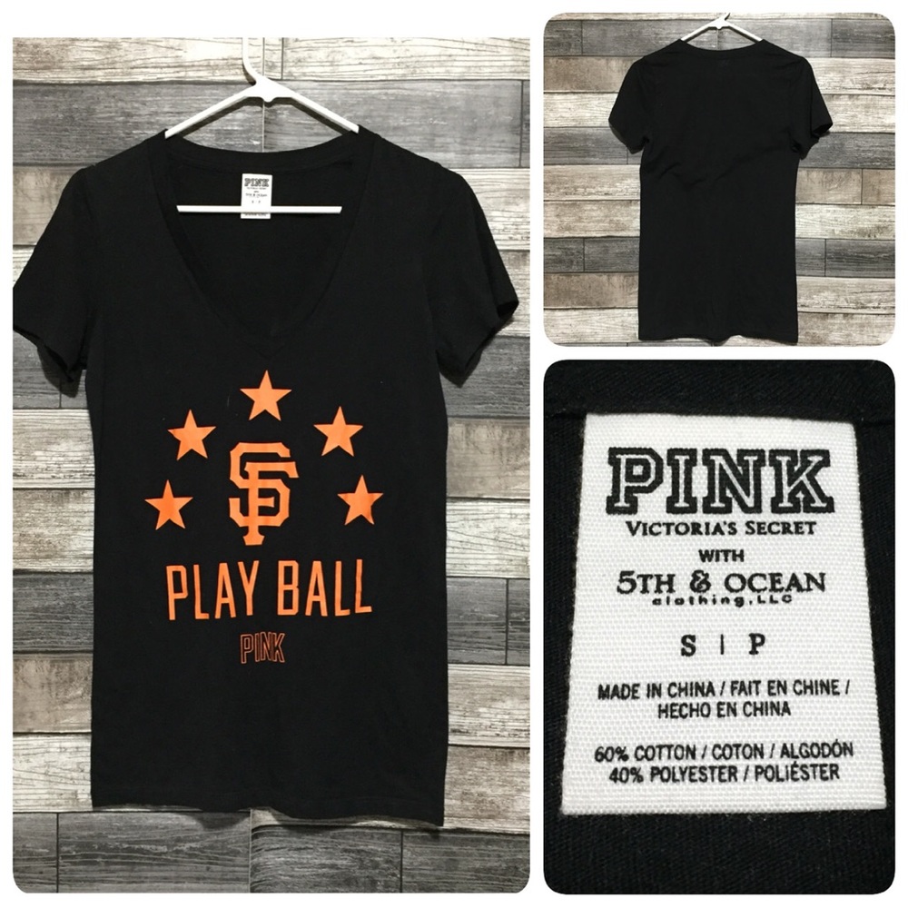 Pink Victoria’s Secret San Fransisco Giants T Shirt Women’s S Black 5th & Ocean